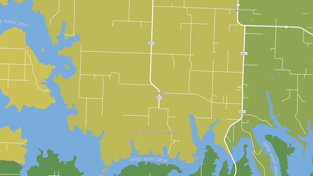 Gaines, MO Map of Murder Rates