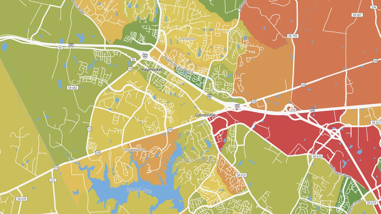 Gainesville, VA Map of Murder Rates