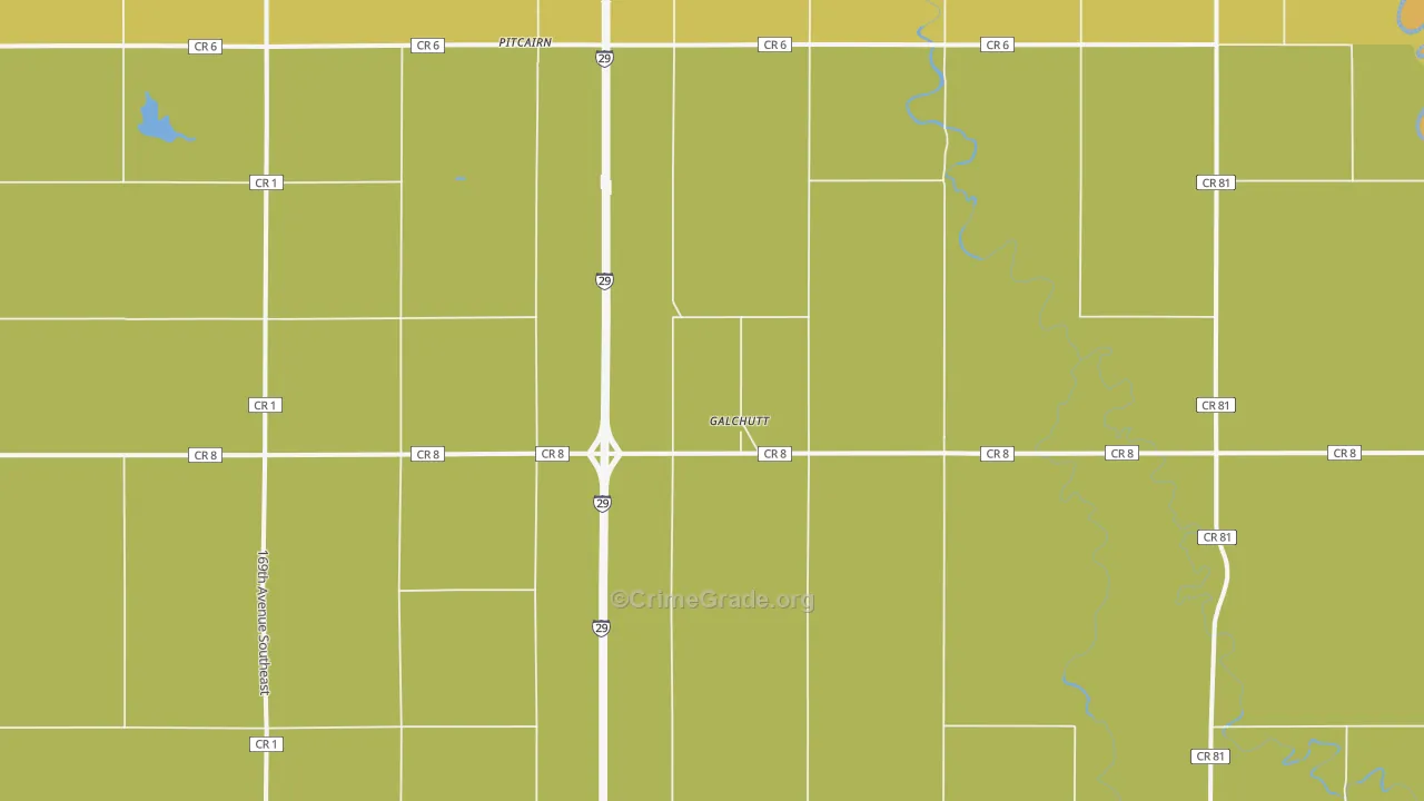 Galchutt, ND Map of Murder Rates