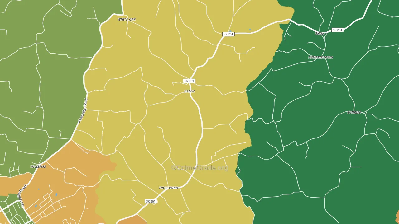 Galen, TN Map of Murder Rates