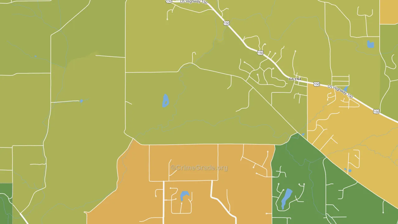 Galena, IN Map of Murder Rates