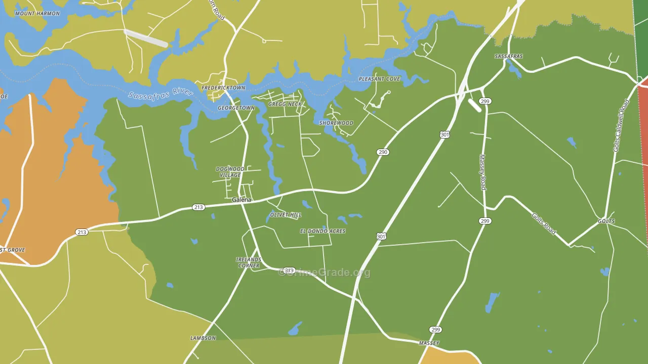 Galena, MD Map of Murder Rates