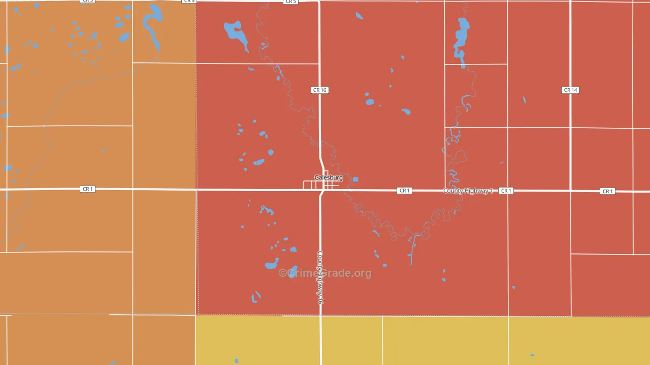 Galesburg, ND Map of Murder Rates