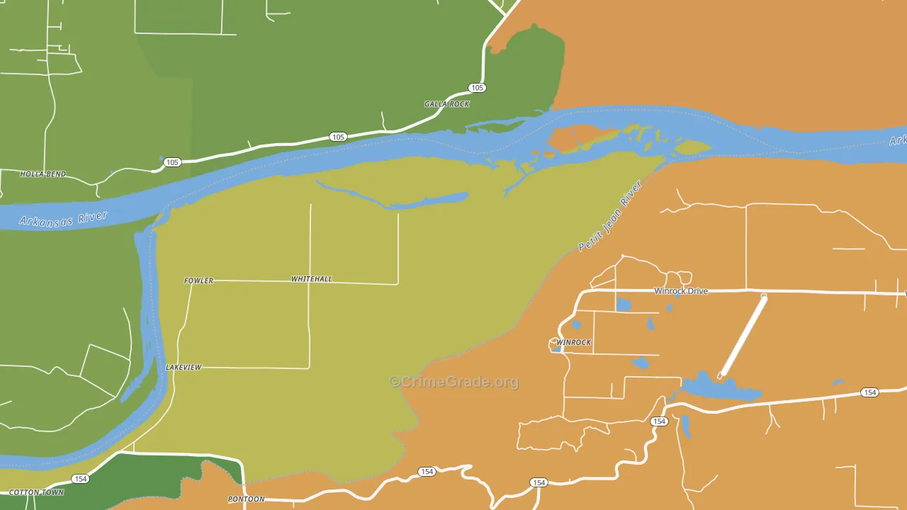 Galla Rock, AR Map of Murder Rates