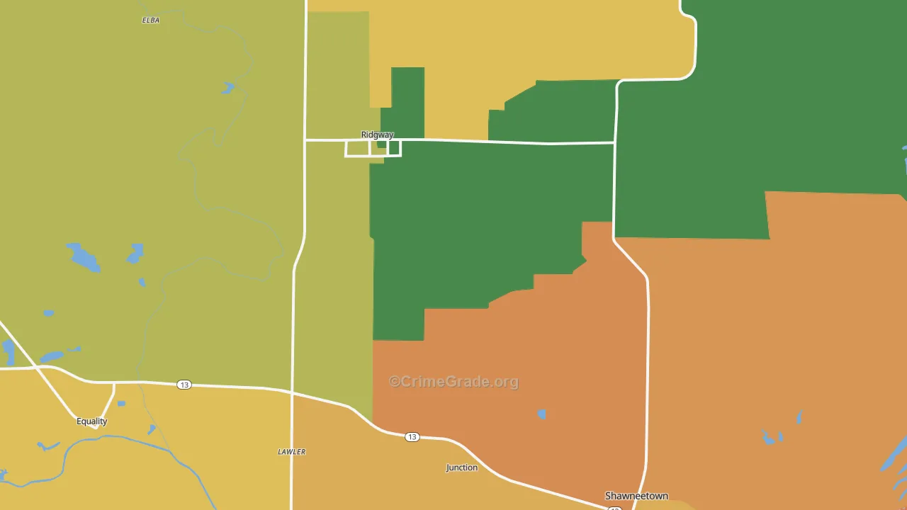 Gallatin County, IL Map of Murder Rates