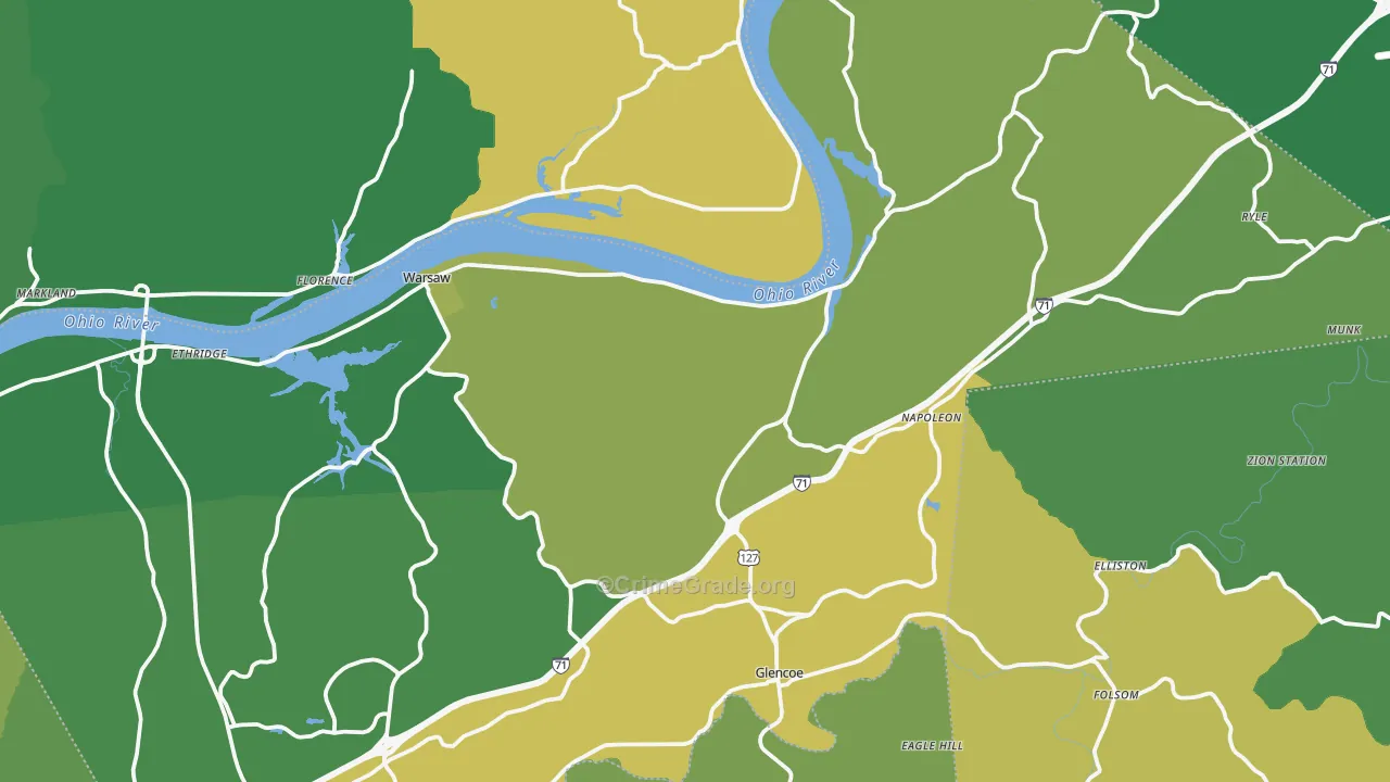 Gallatin County, KY Map of Murder Rates