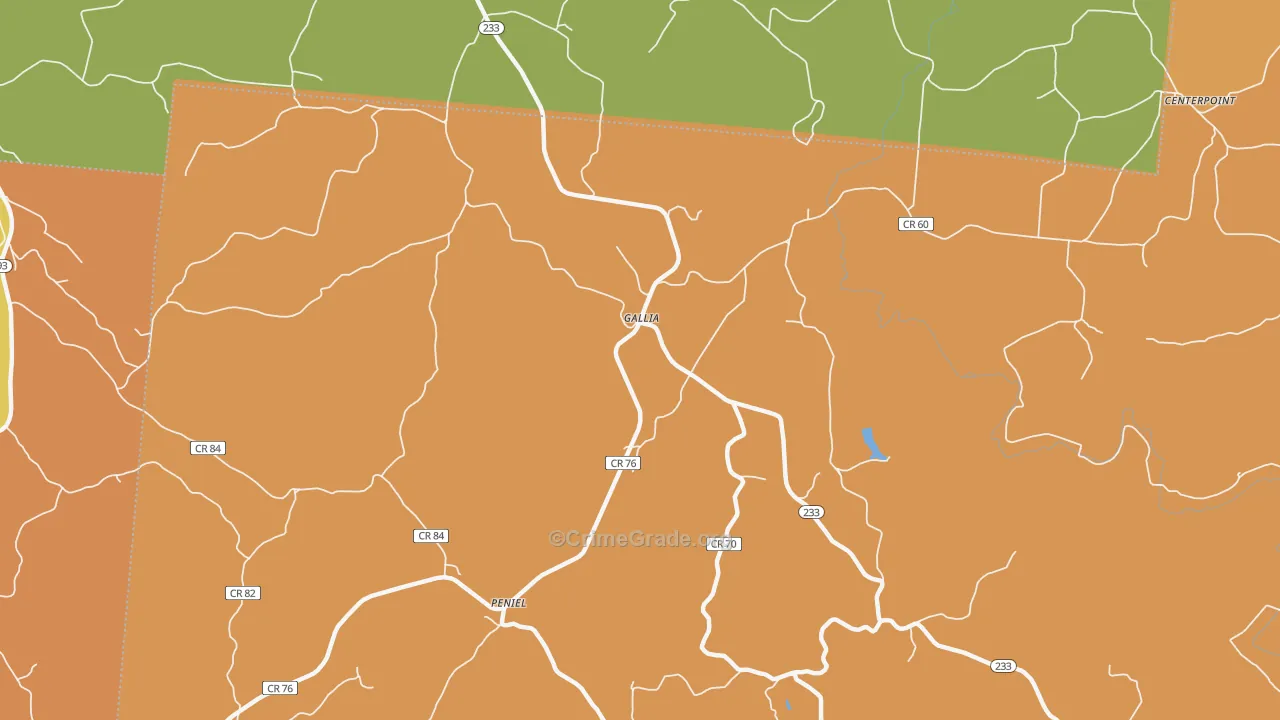 Gallia, OH Map of Murder Rates