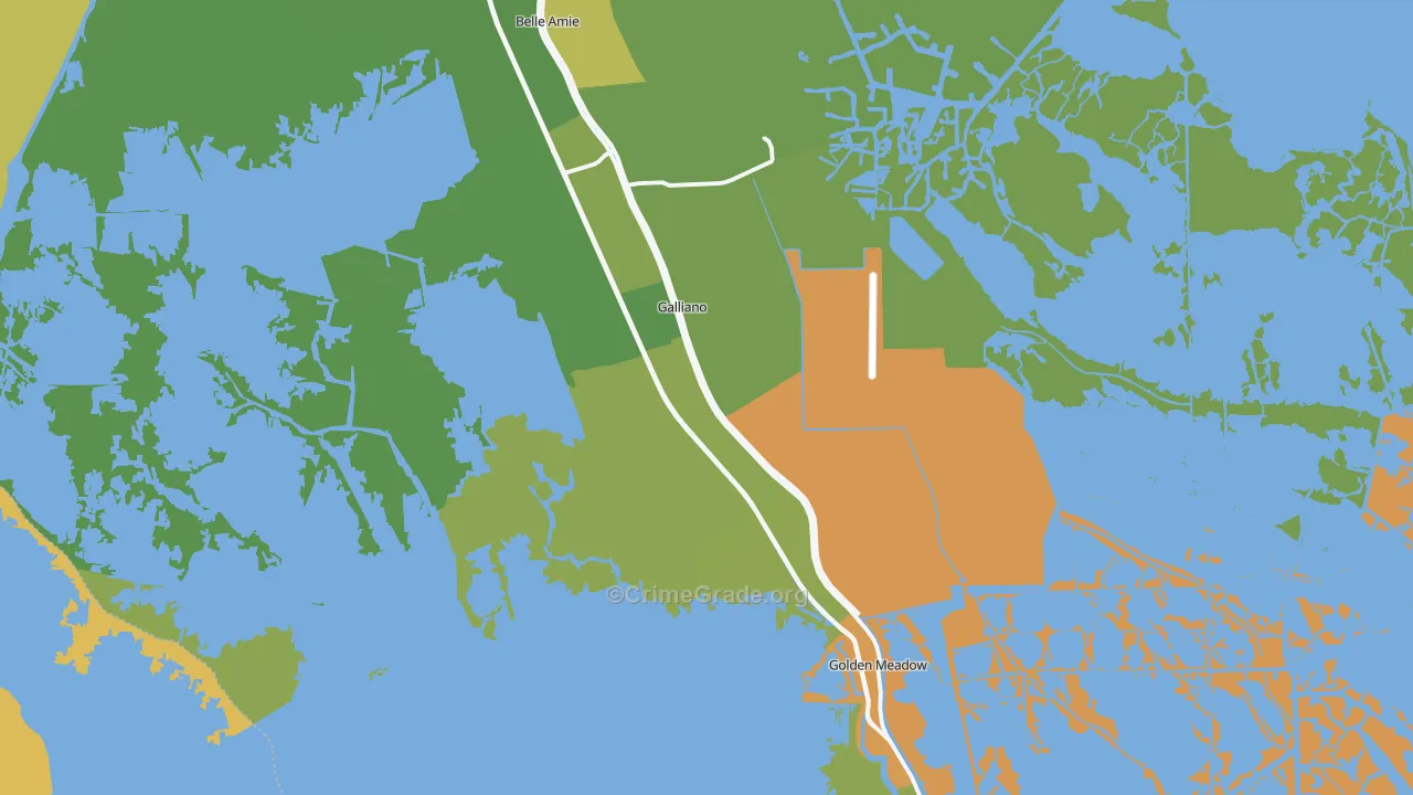Galliano, LA Map of Murder Rates