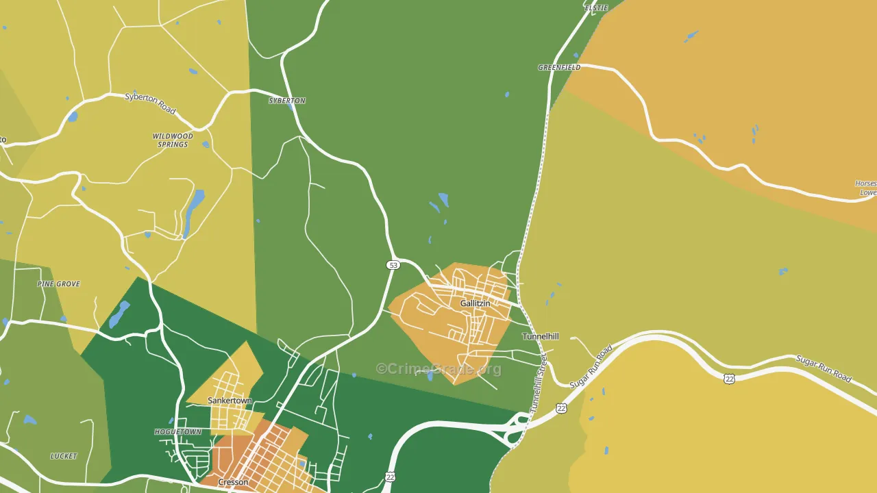 Gallitzin, PA Map of Murder Rates