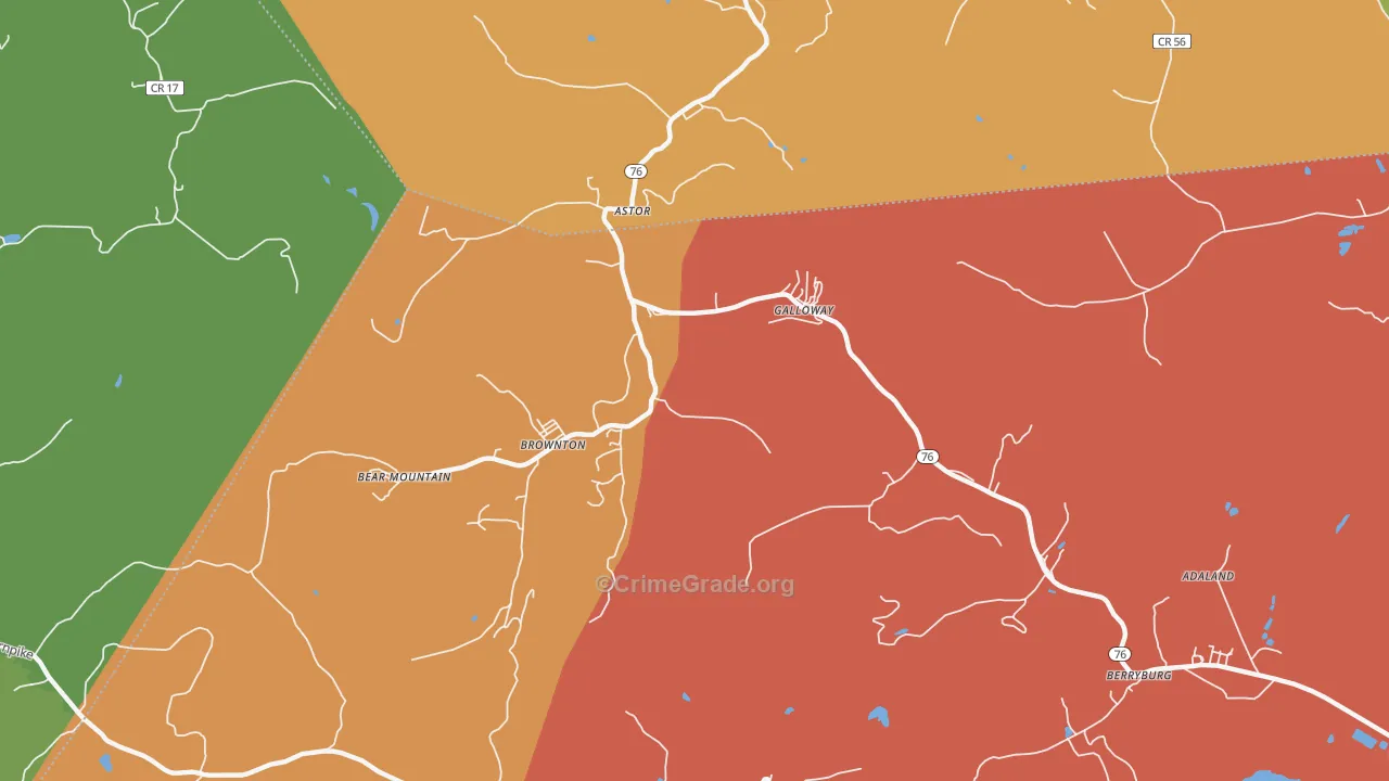 Galloway, WV Map of Murder Rates