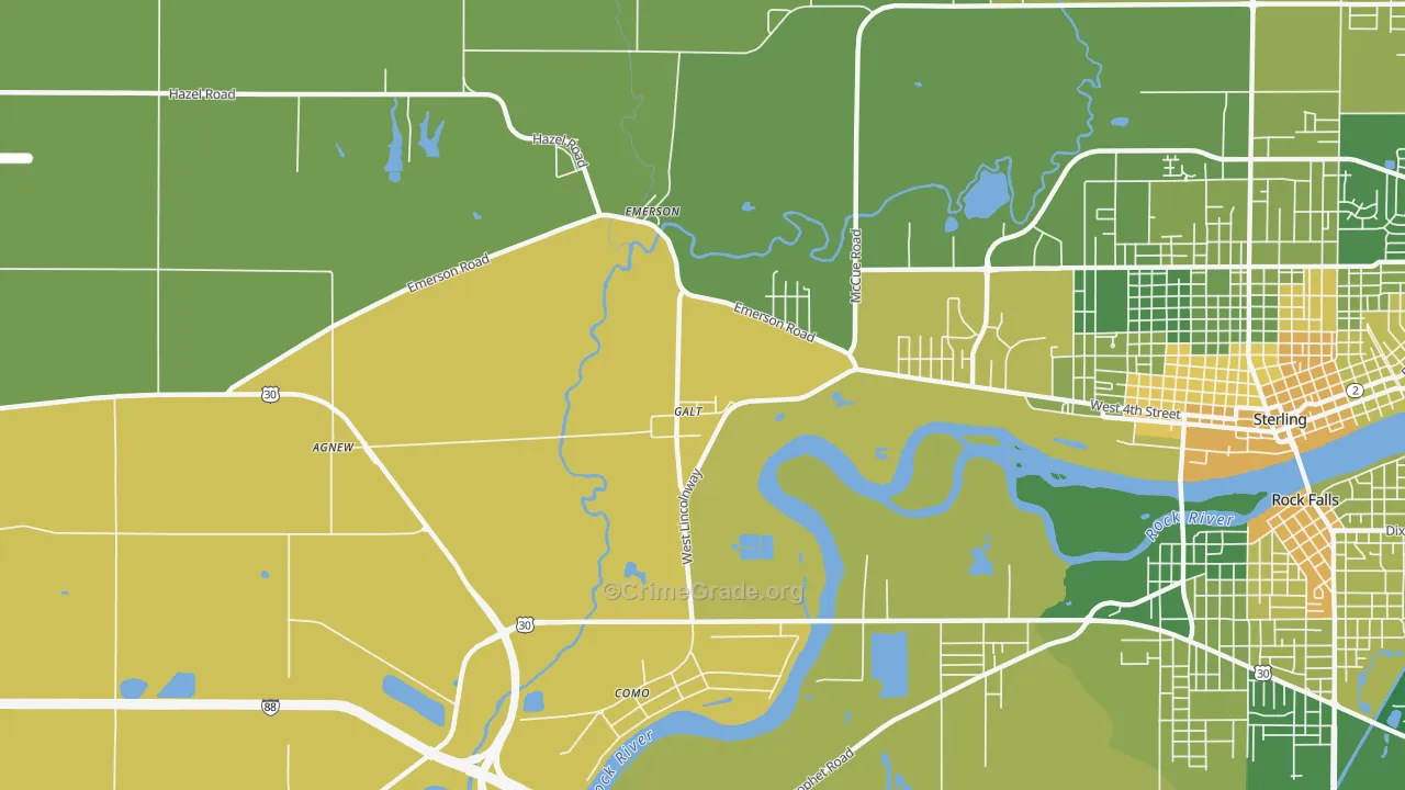 Galt, IL Map of Murder Rates