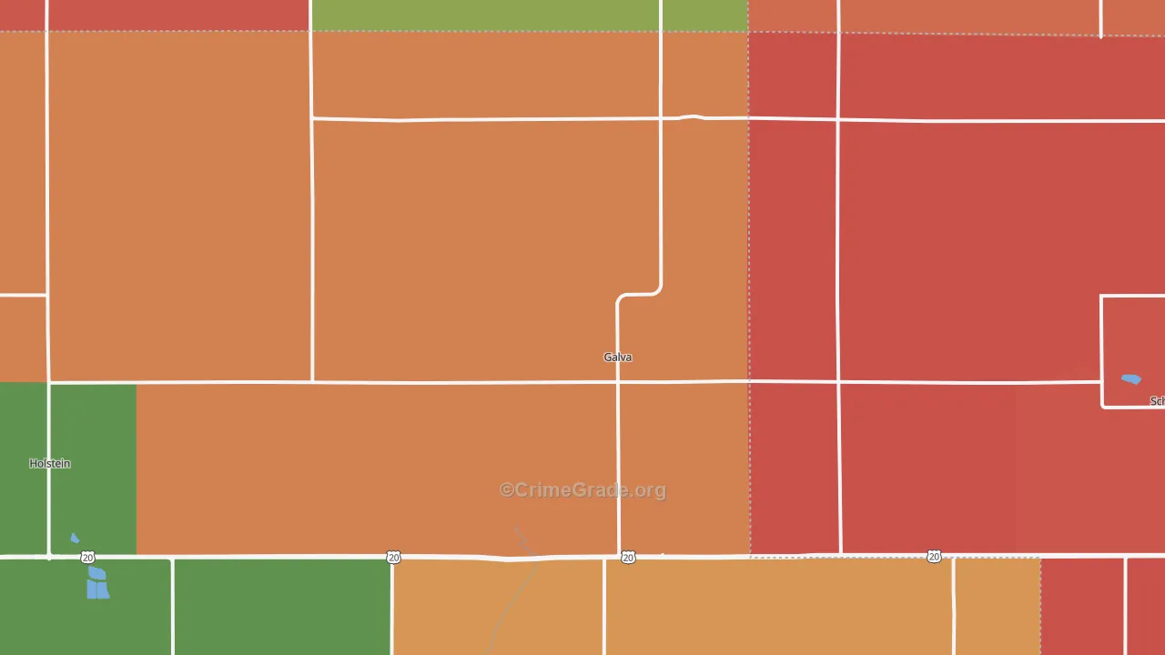 Galva, IA Map of Murder Rates