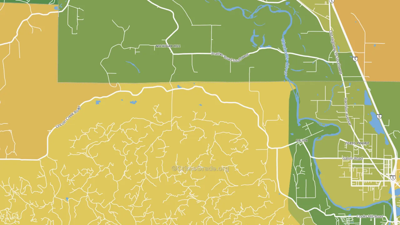 Galvin, WA Map of Murder Rates