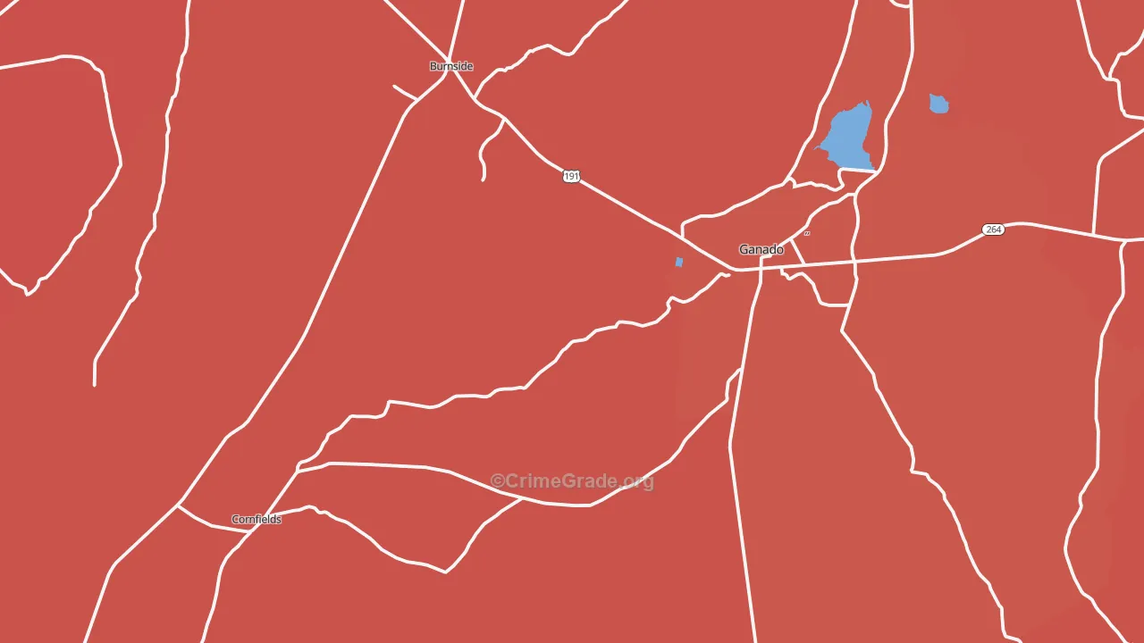 Ganado, AZ Map of Murder Rates