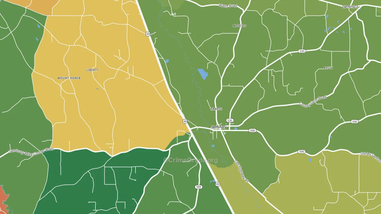 Gandsi, MS Map of Murder Rates