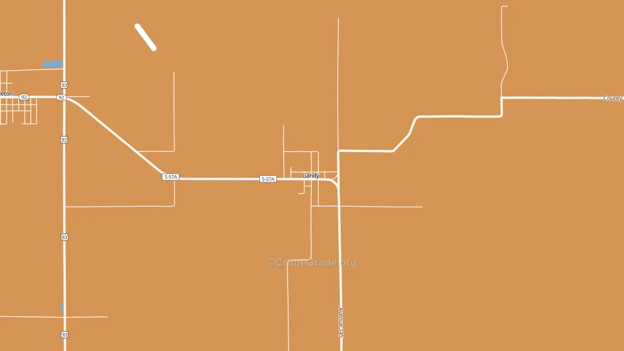 Gandy, NE Map of Murder Rates