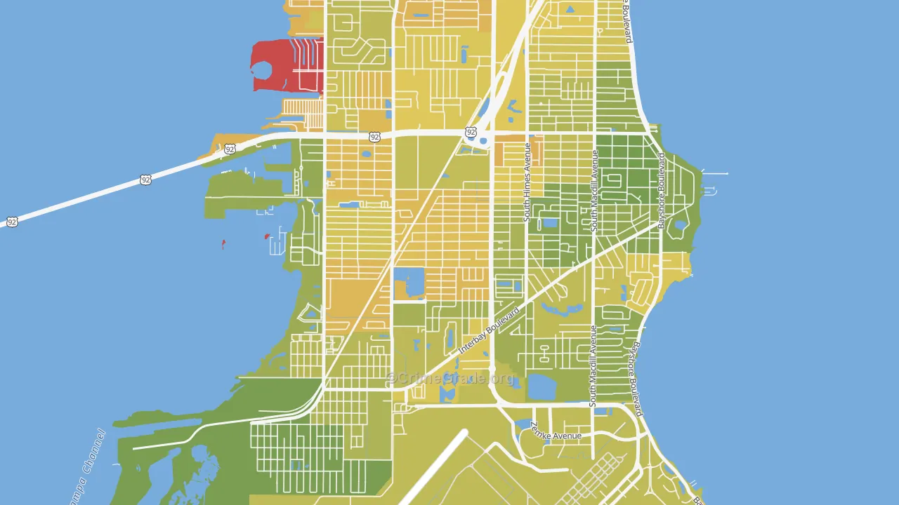 Gandy-Sun Bay South, Tampa, FL Map of Murder Rates