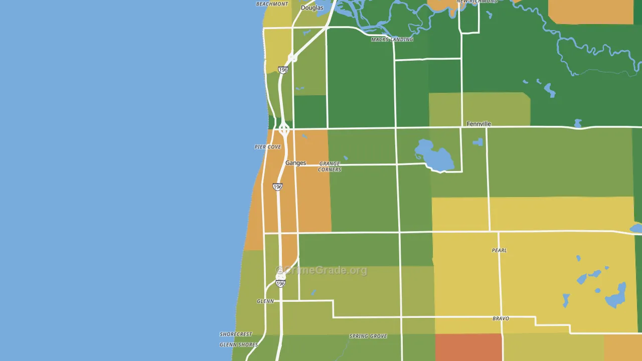 Ganges, MI Map of Murder Rates