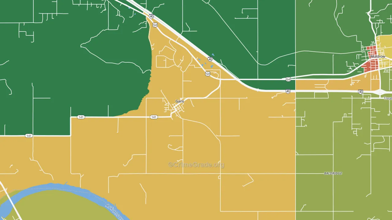 Gans, OK Map of Murder Rates