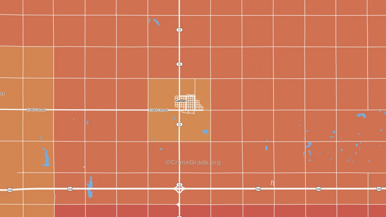 Garber, OK Map of Murder Rates