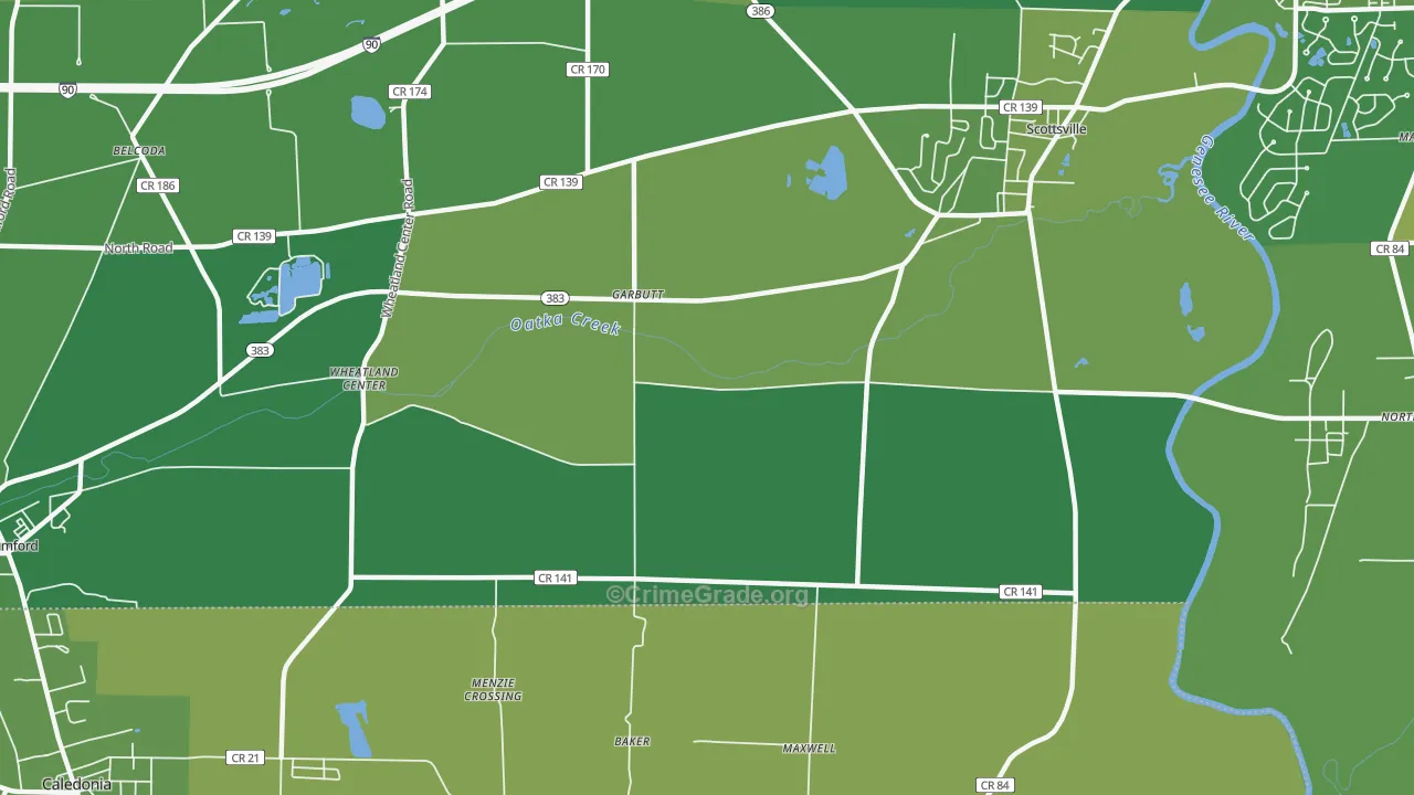 Garbutt, NY Map of Murder Rates