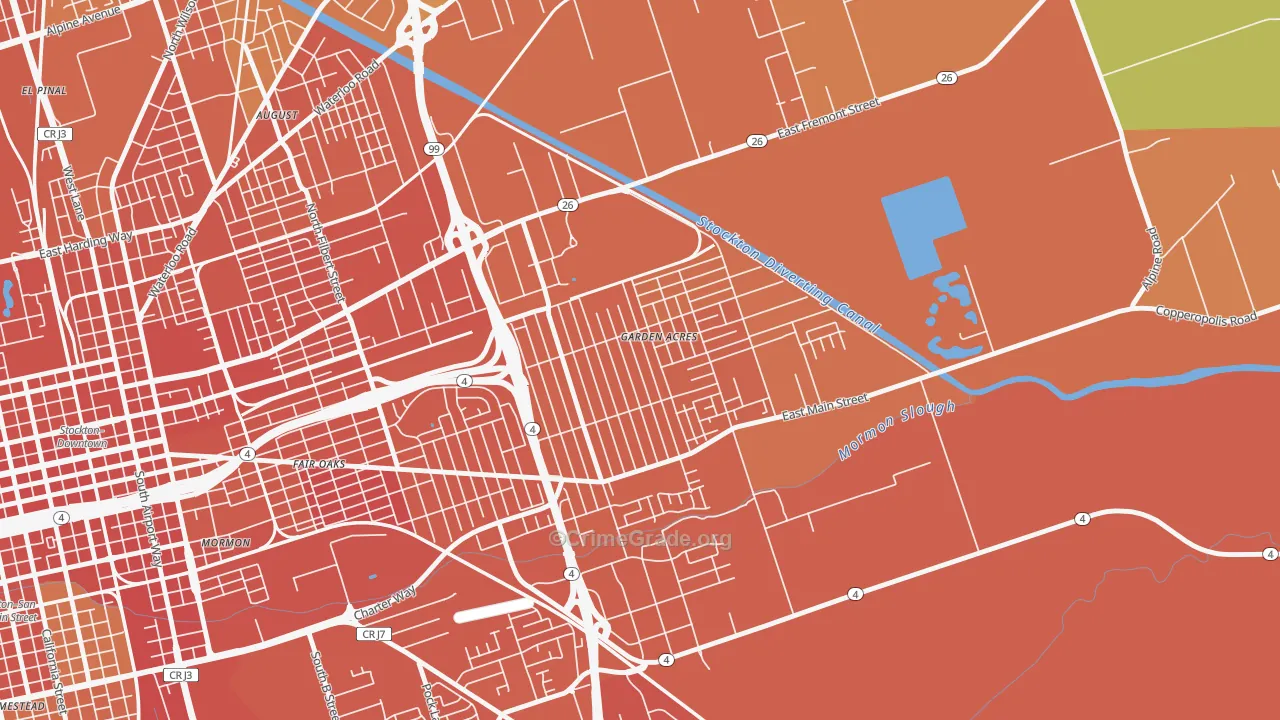 Garden Acres, CA Map of Murder Rates