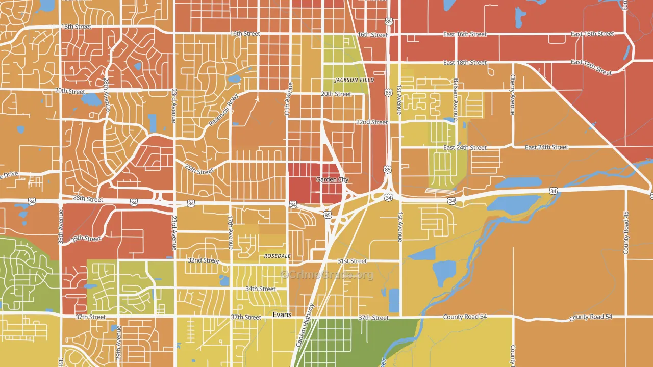 Garden City, CO Map of Murder Rates