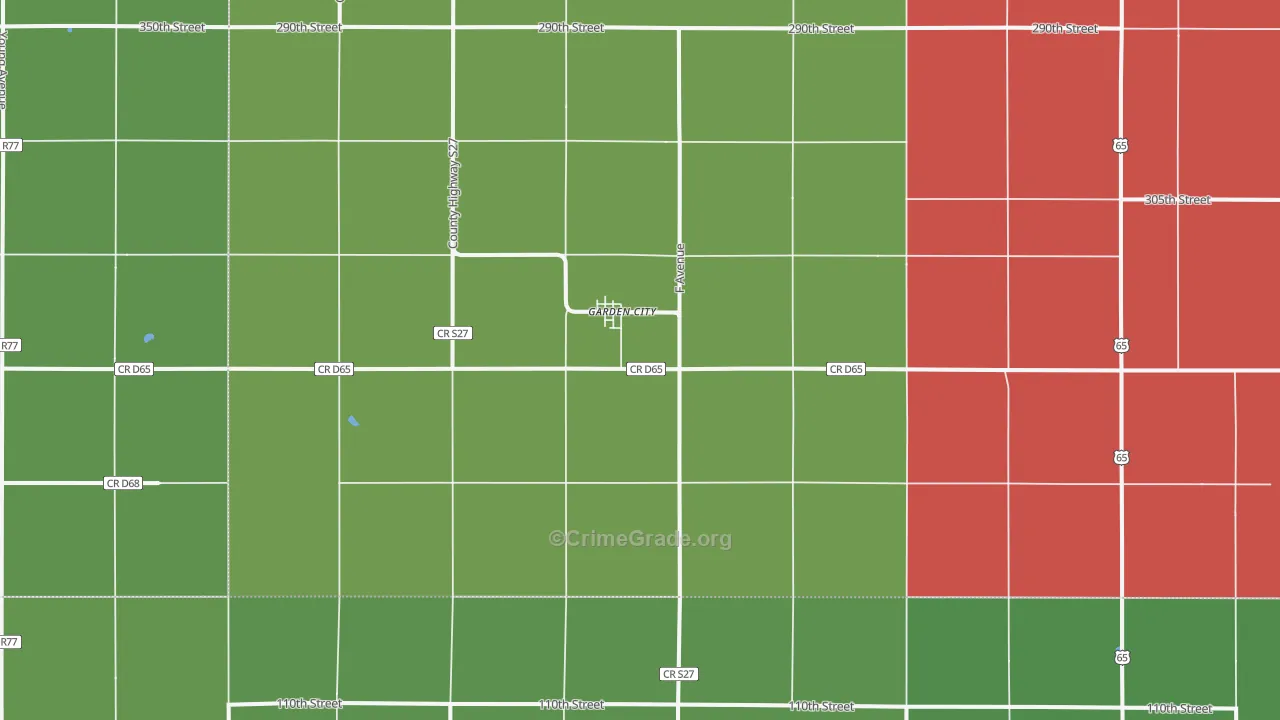 Garden City, IA Map of Murder Rates