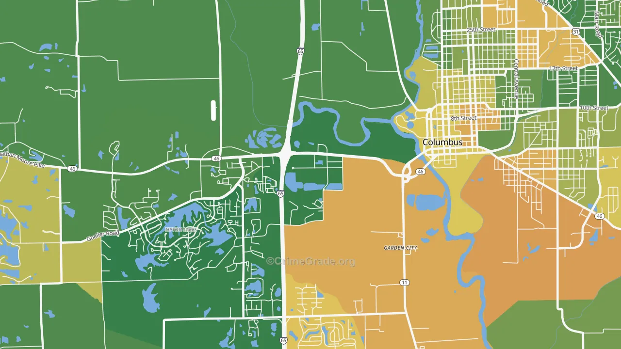 Garden City, IN Map of Murder Rates