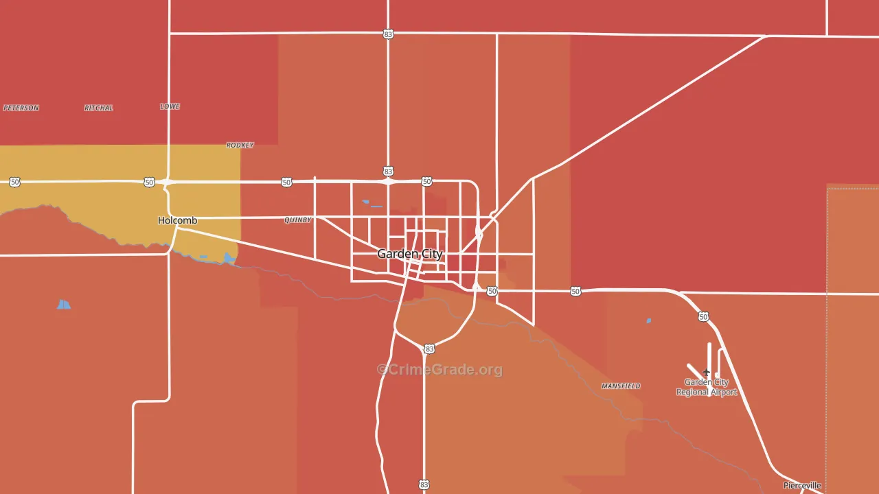 Garden City, KS Map of Murder Rates