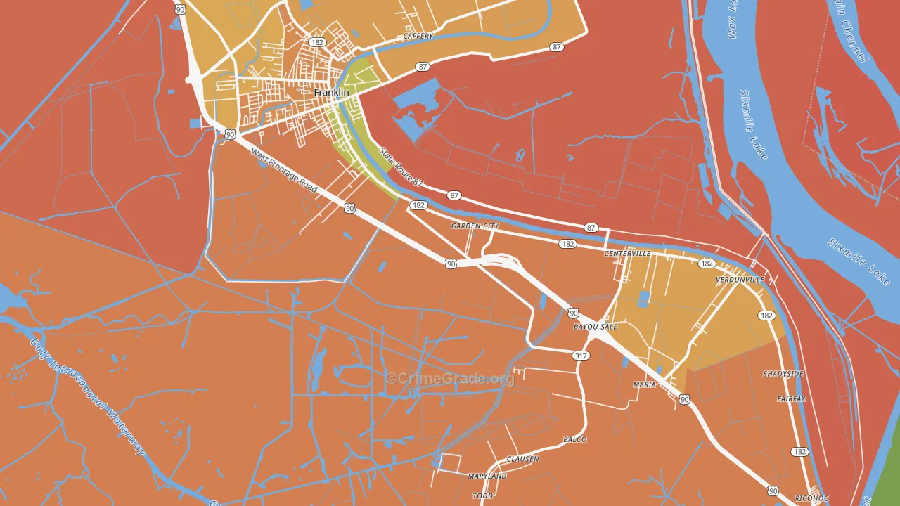 Garden City, LA Map of Murder Rates