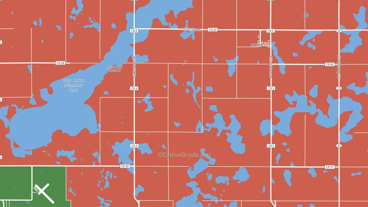 Garden City, SD Map of Murder Rates