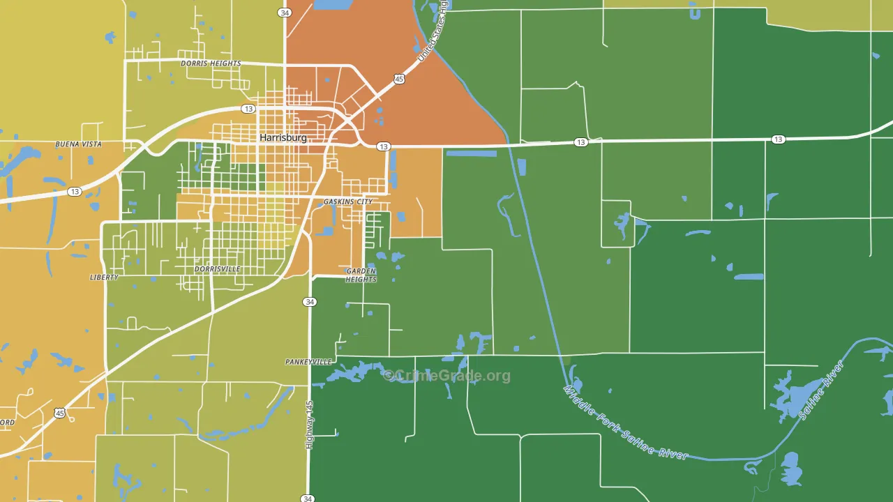Garden Heights, IL Map of Murder Rates