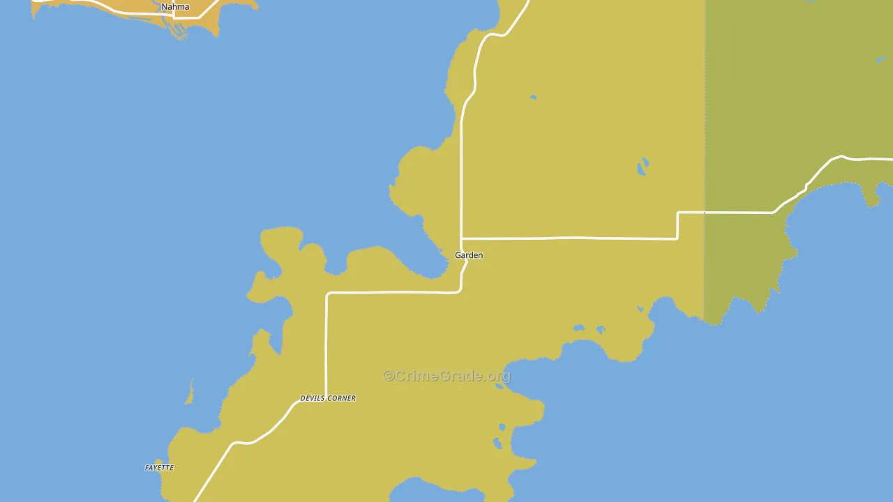 Garden, MI Map of Murder Rates