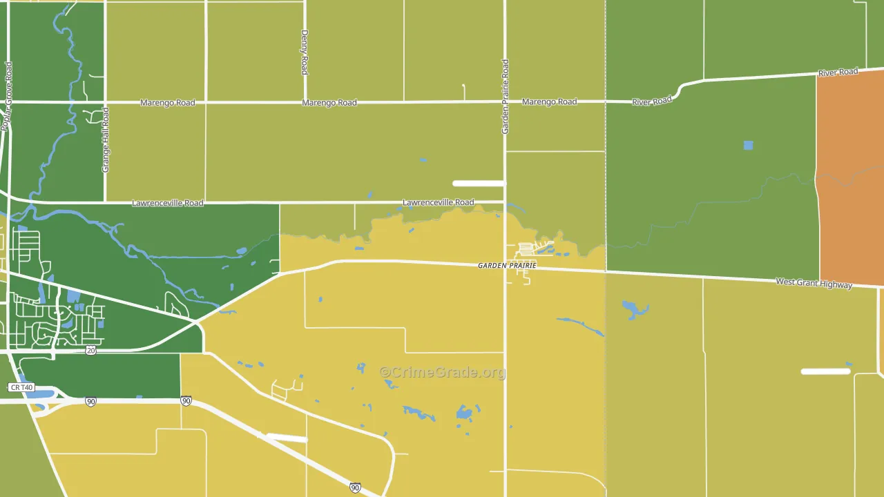 Garden Prairie, IL Map of Murder Rates