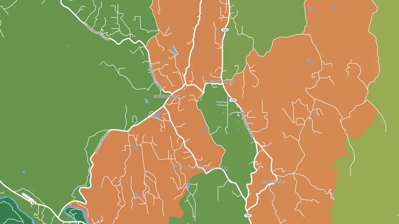 Garden Valley, CA Map of Murder Rates