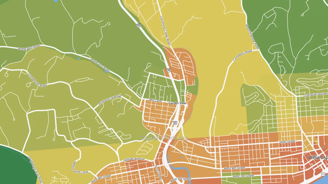 Garden View, PA Map of Murder Rates