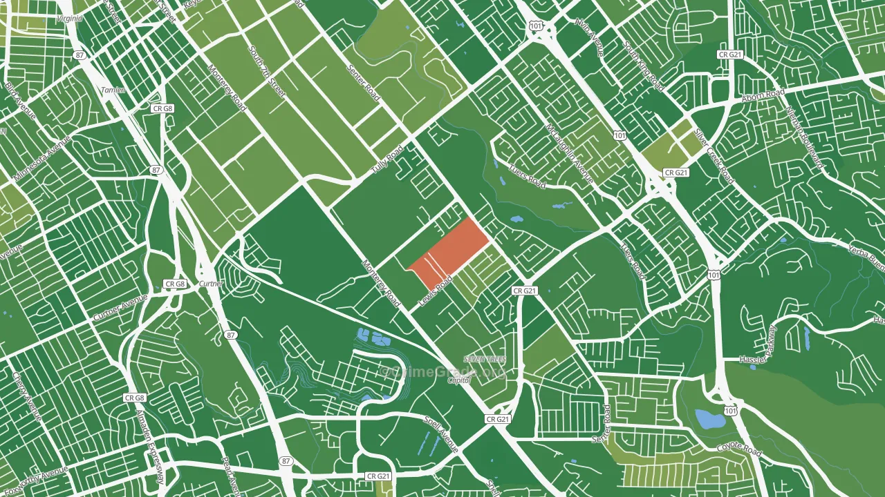 Garden-Villa Montery, San Jose, CA Map of Murder Rates
