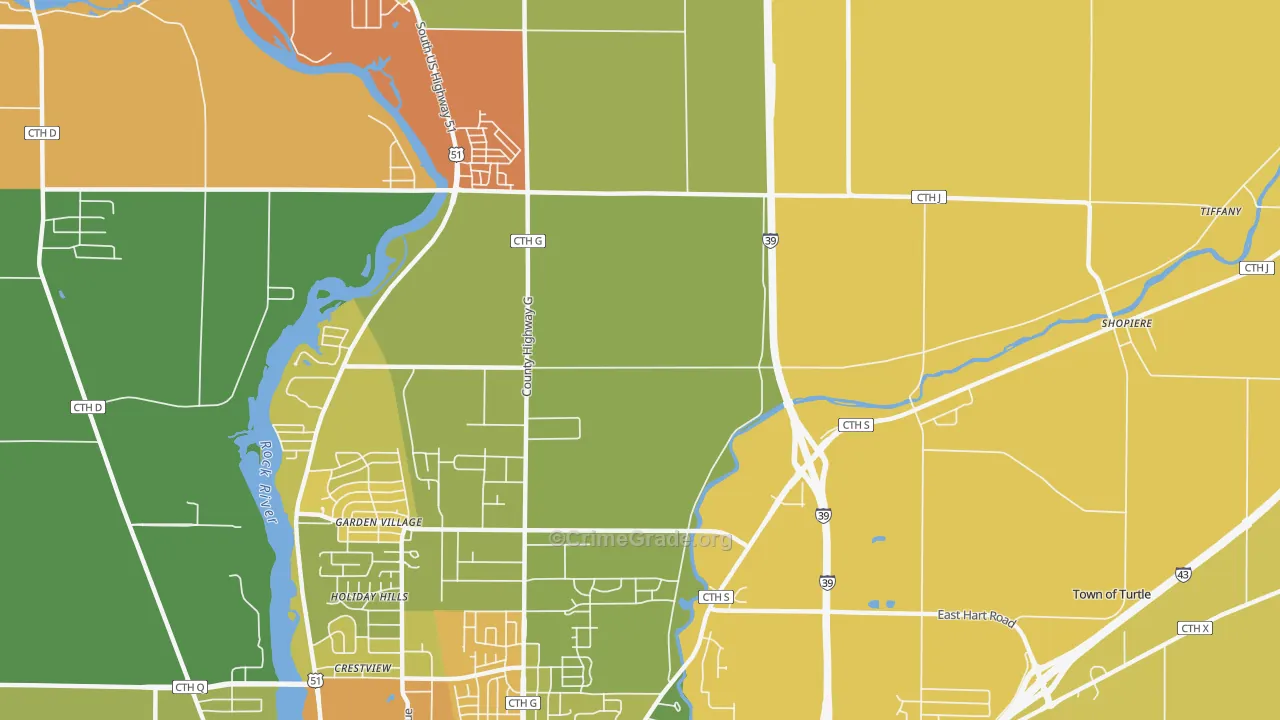 Garden Village, WI Map of Murder Rates