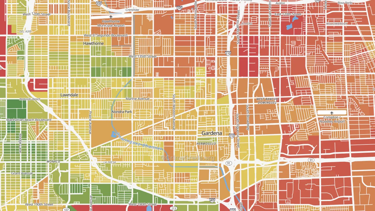 Gardena, CA Map of Murder Rates