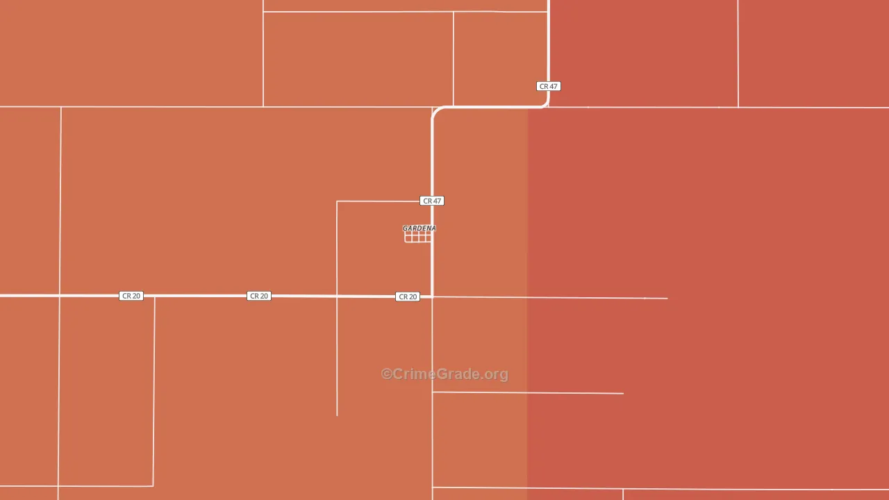 Gardena, ND Map of Murder Rates