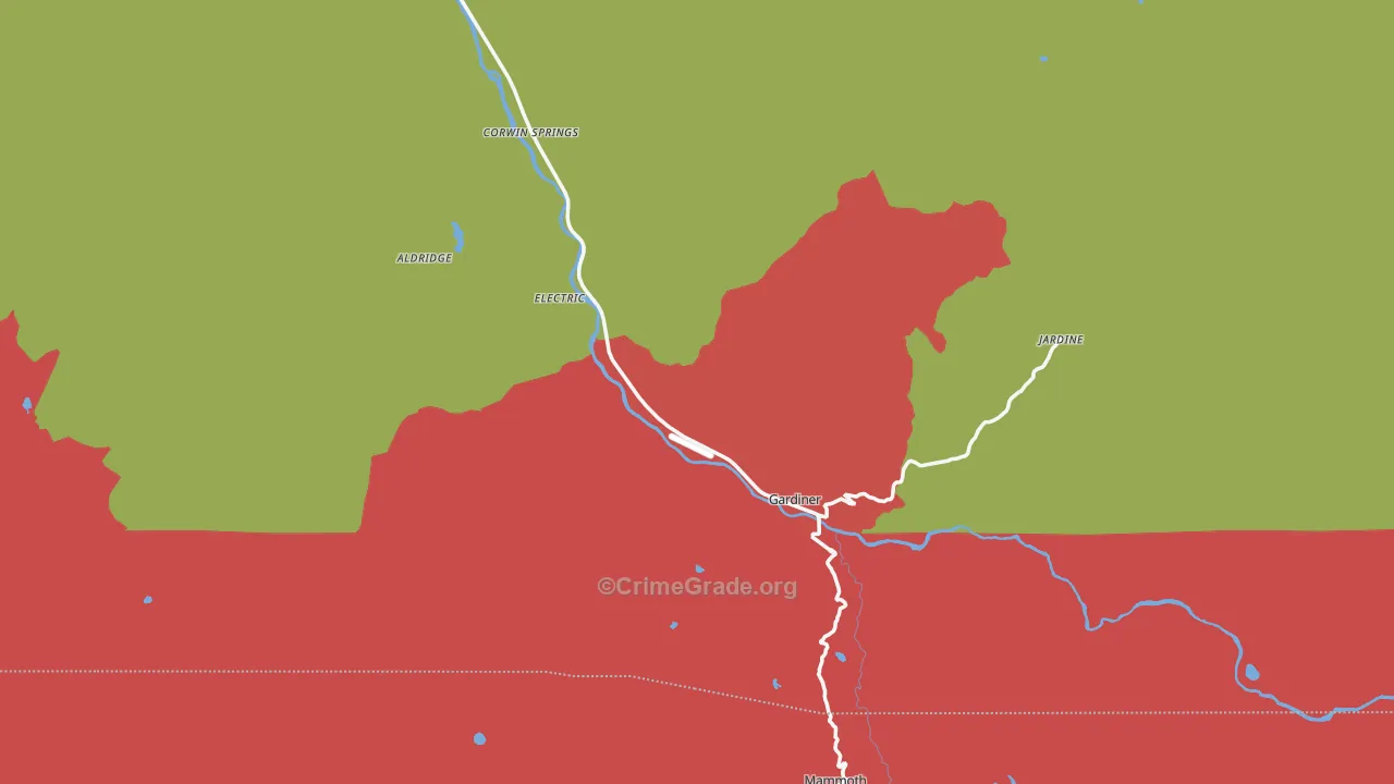 Gardiner, MT Map of Murder Rates