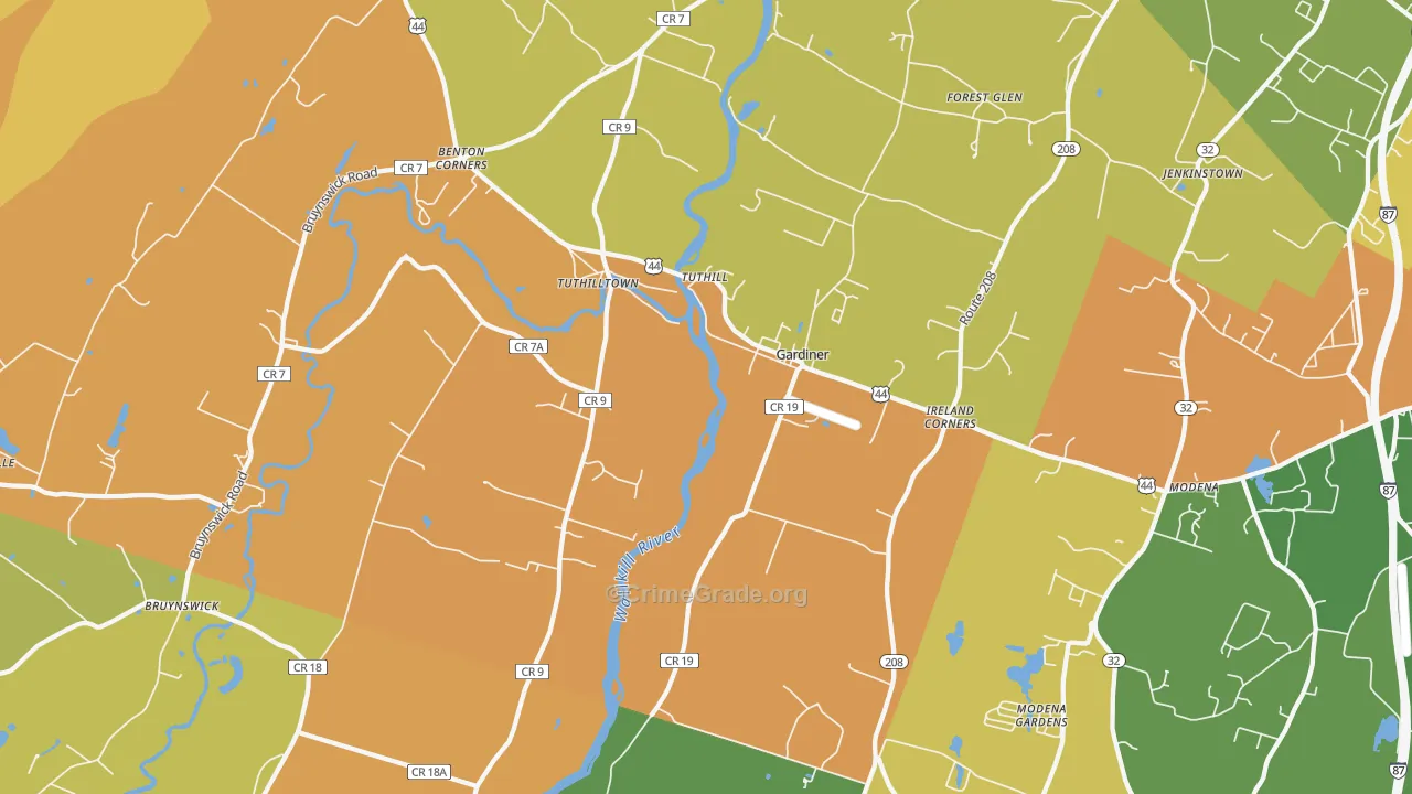 Gardiner, NY Map of Murder Rates