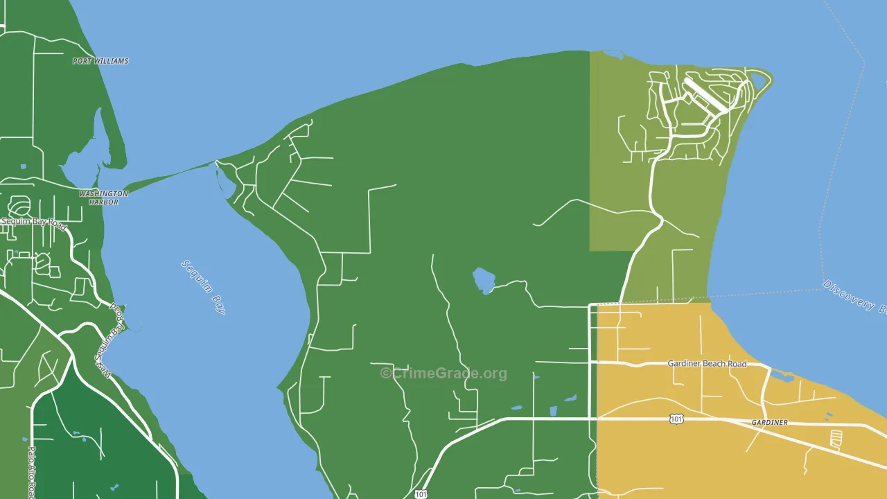 Gardiner, WA Map of Murder Rates