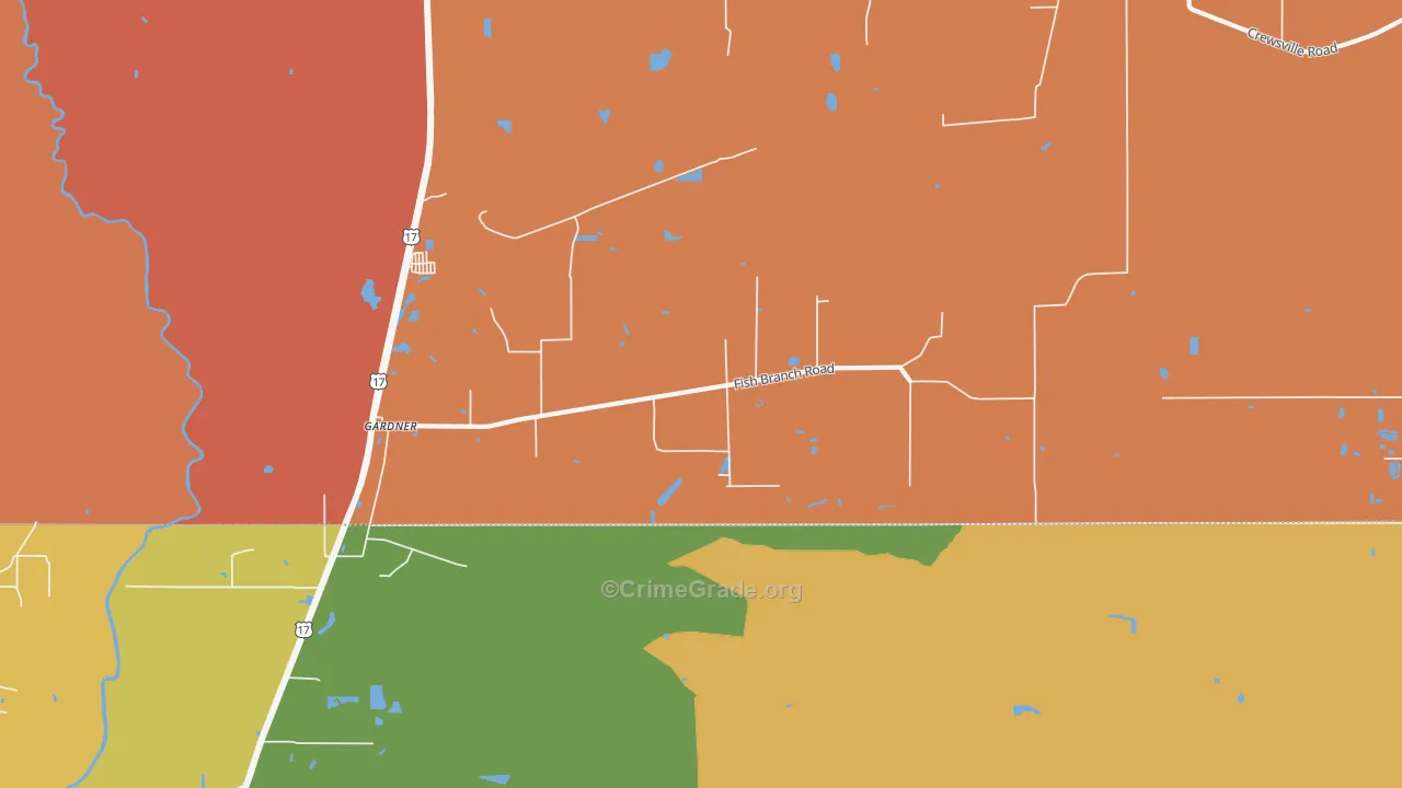 Gardner, FL Map of Murder Rates