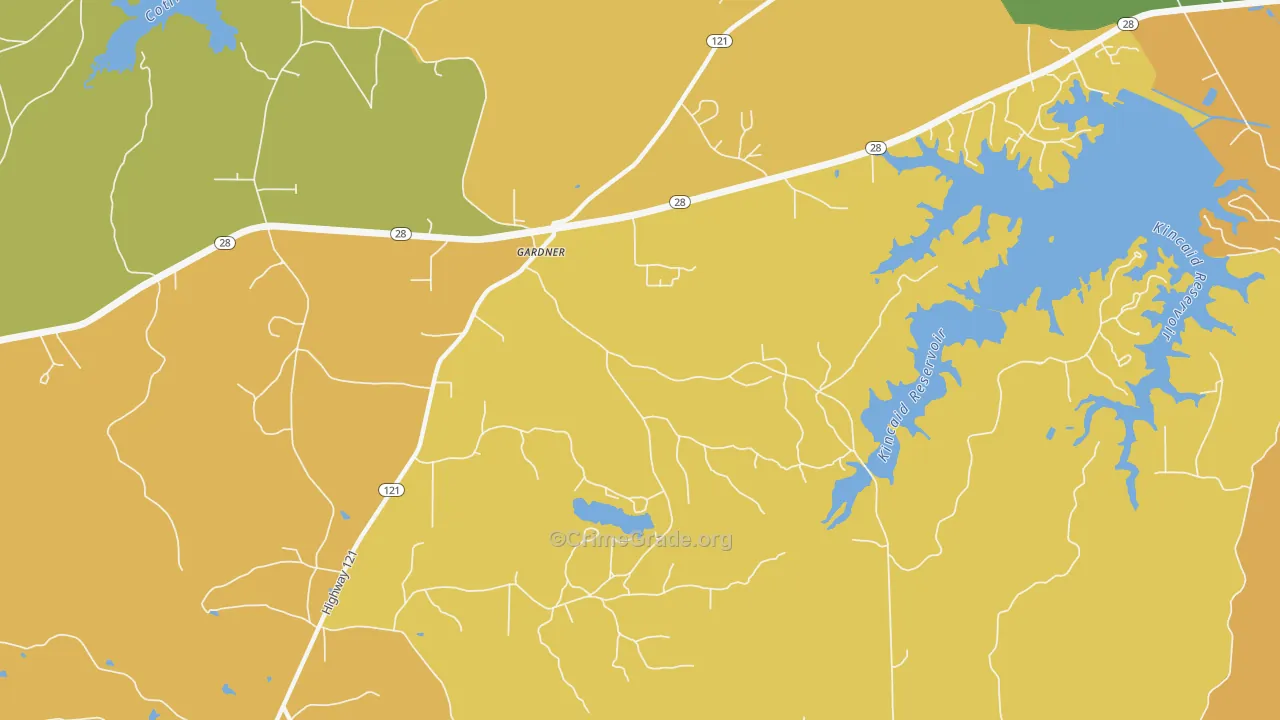 Gardner, LA Map of Murder Rates