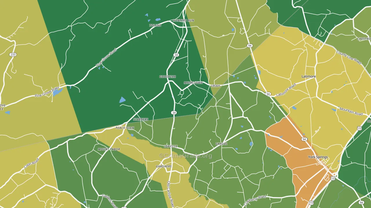 Gardners, PA Map of Murder Rates