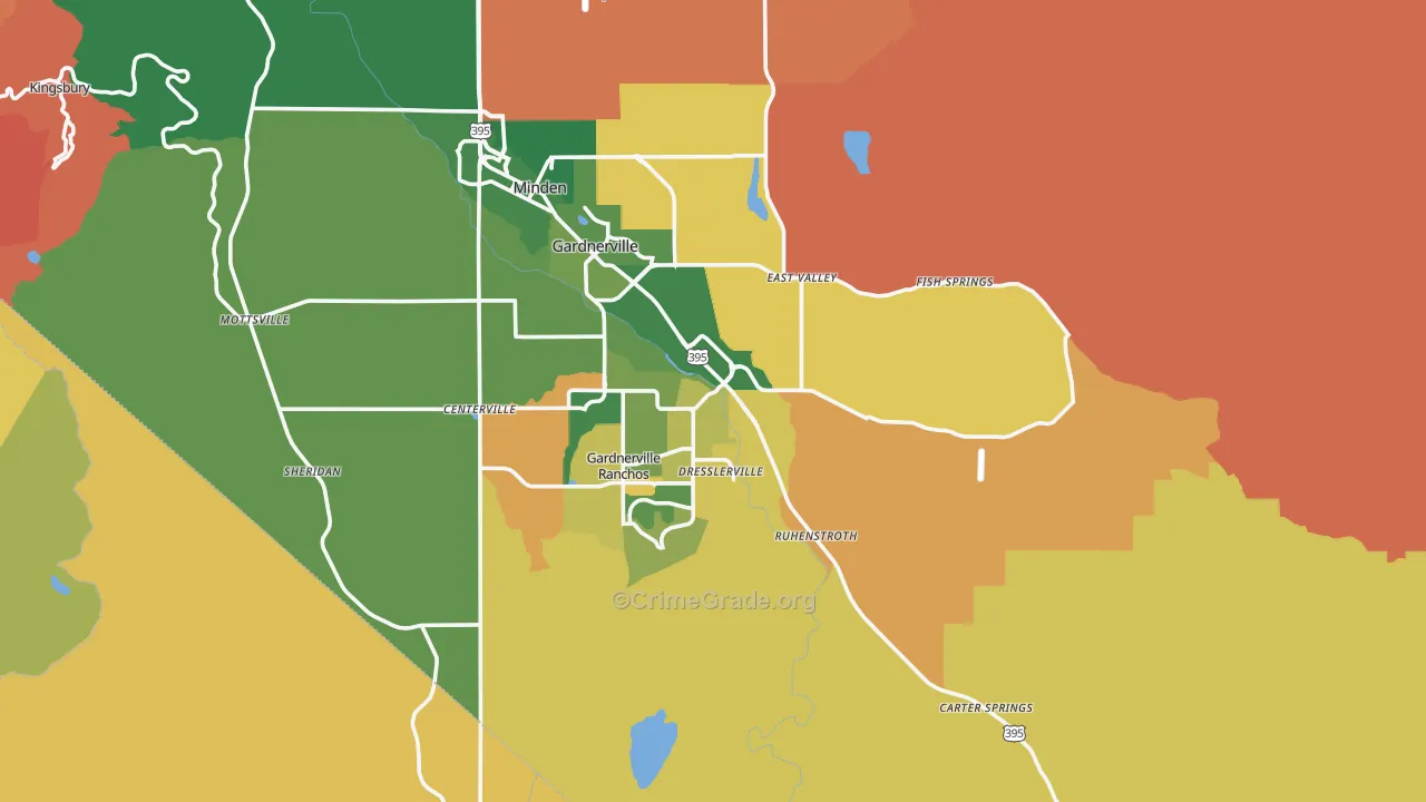 Gardnerville, NV Map of Murder Rates