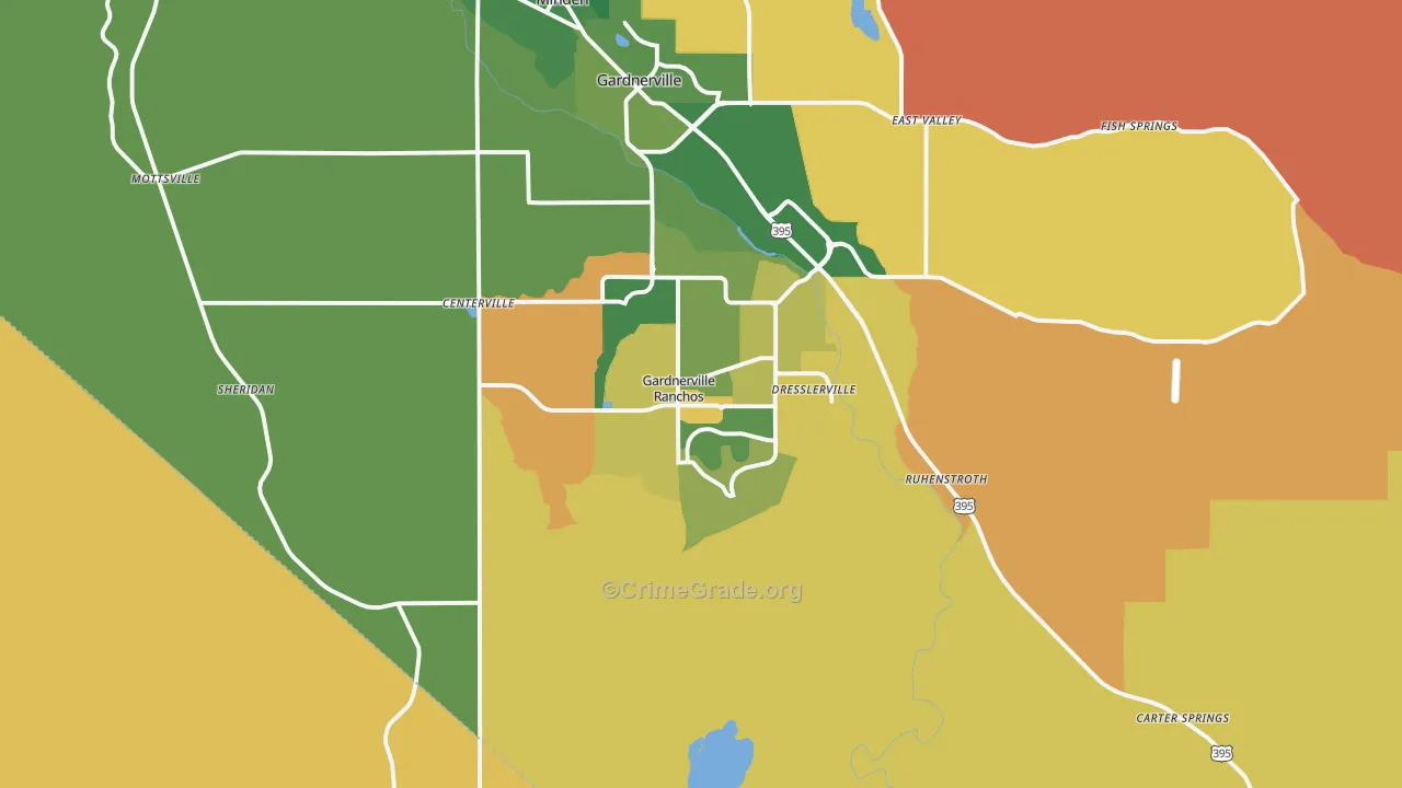 Gardnerville Ranchos, NV Map of Murder Rates