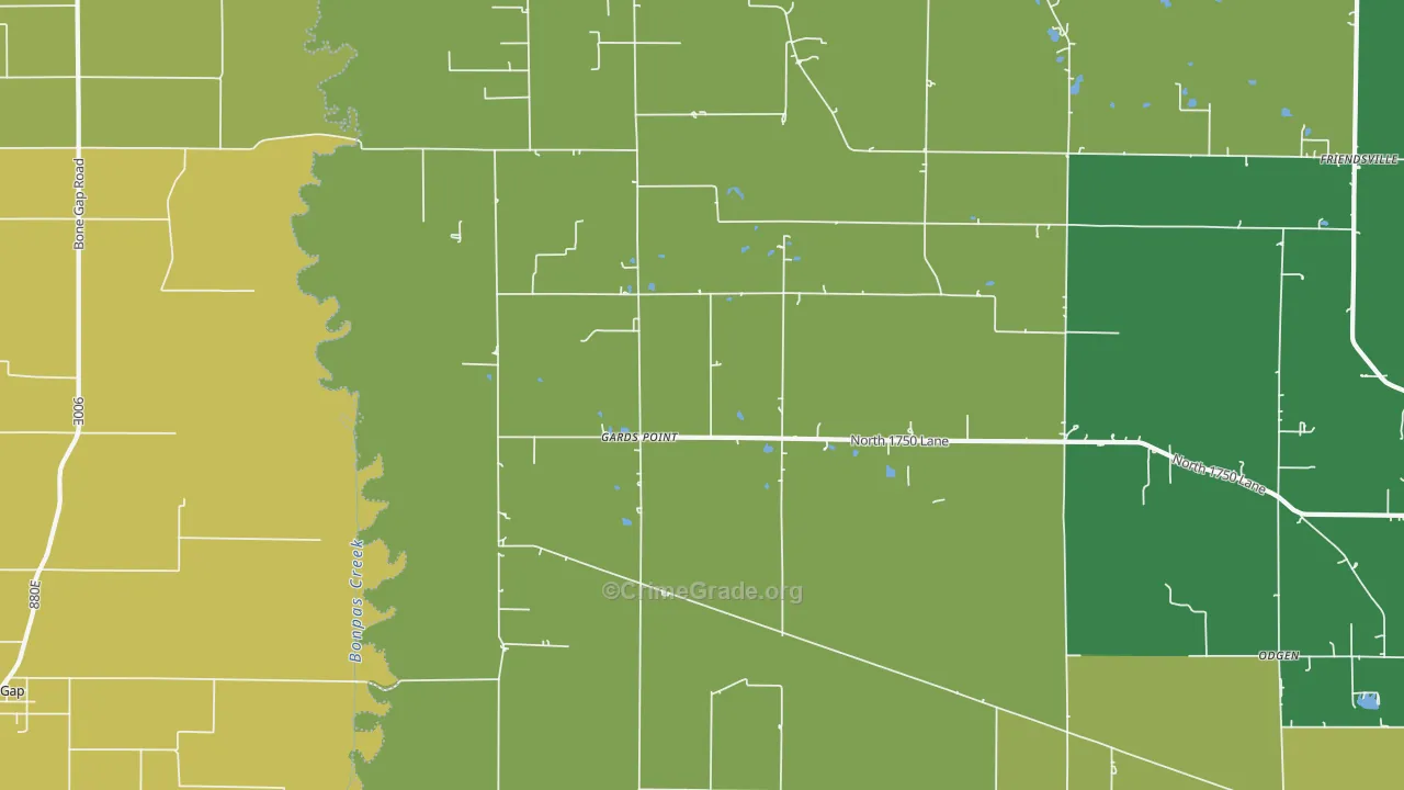 Gards Point, IL Map of Murder Rates